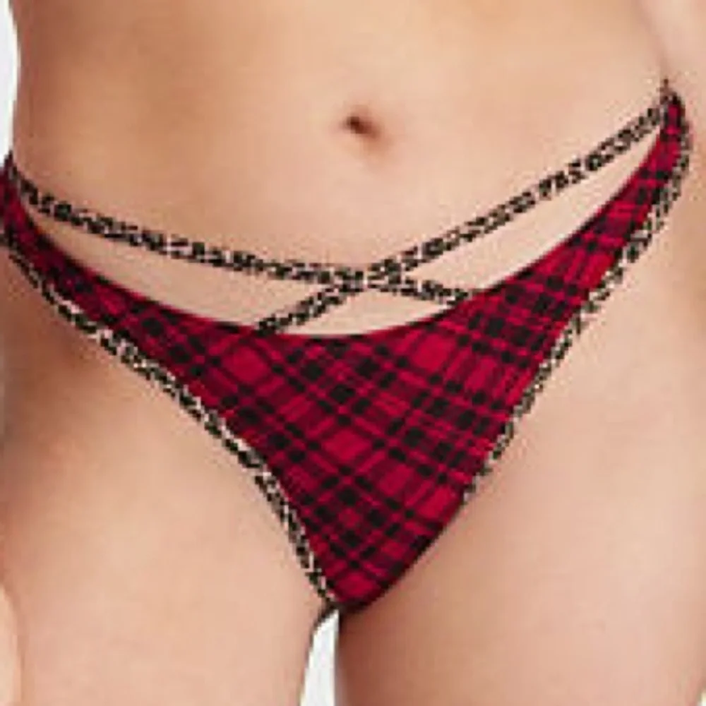 Victoria’s Secret Strappy Plaid Thong NWT - Picture 3 of 12